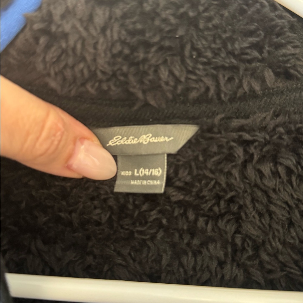 Eddie Bauer Kids Black and Gray Fleece Jacket with Hood - Picture 5 of 7
